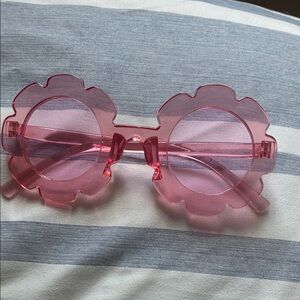 Pink Flower-Shaped Kids Sunglasses
